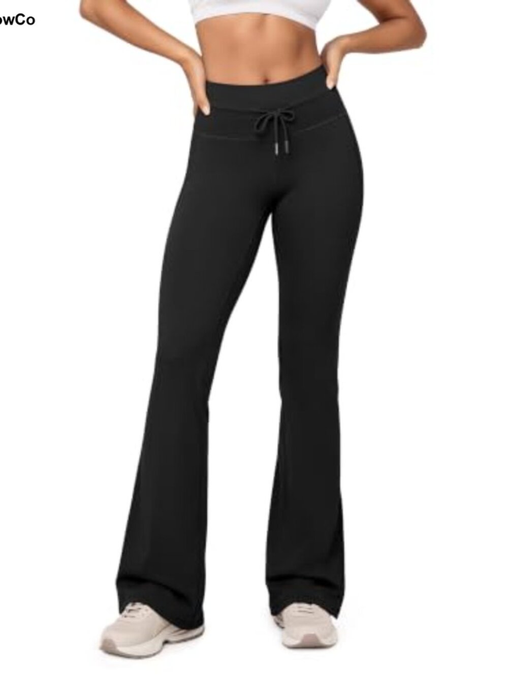 Drawstring Tie Flared High Waist Bootcut Workout Yoga Pants